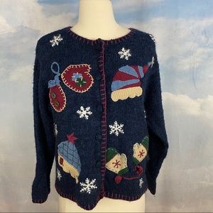 Croft & Barrow Silk/Wool blend Mittens Sweater Ugly Christmas Sweater
